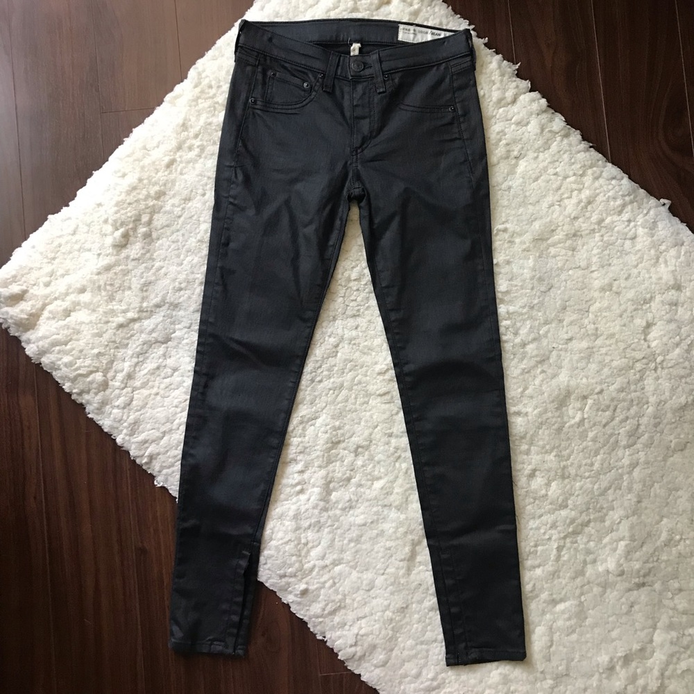 Ankle Zip Skinny Jeans by Rag and Bone x Intermix - Picture 2 of 8